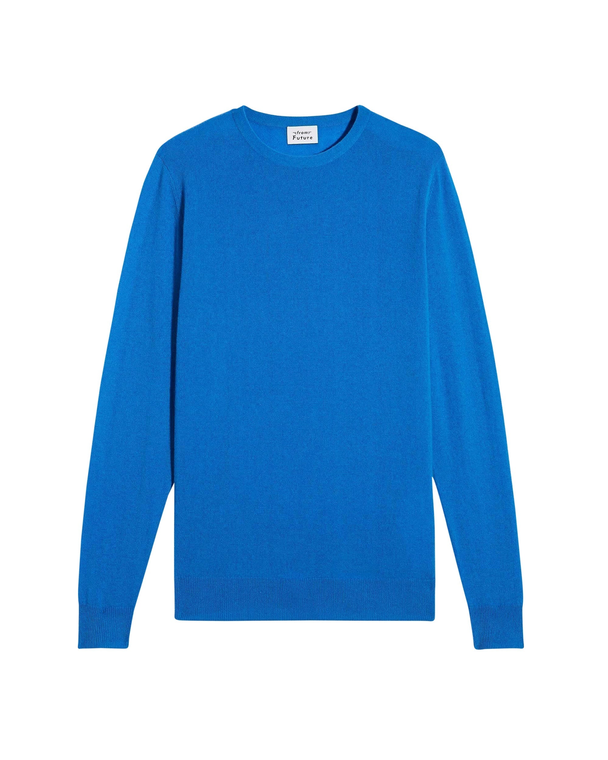 Pull à col rond fin en cachemire - Denim Blue