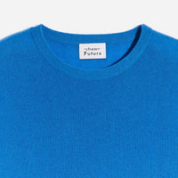Pull à col rond fin en cachemire - Denim Blue