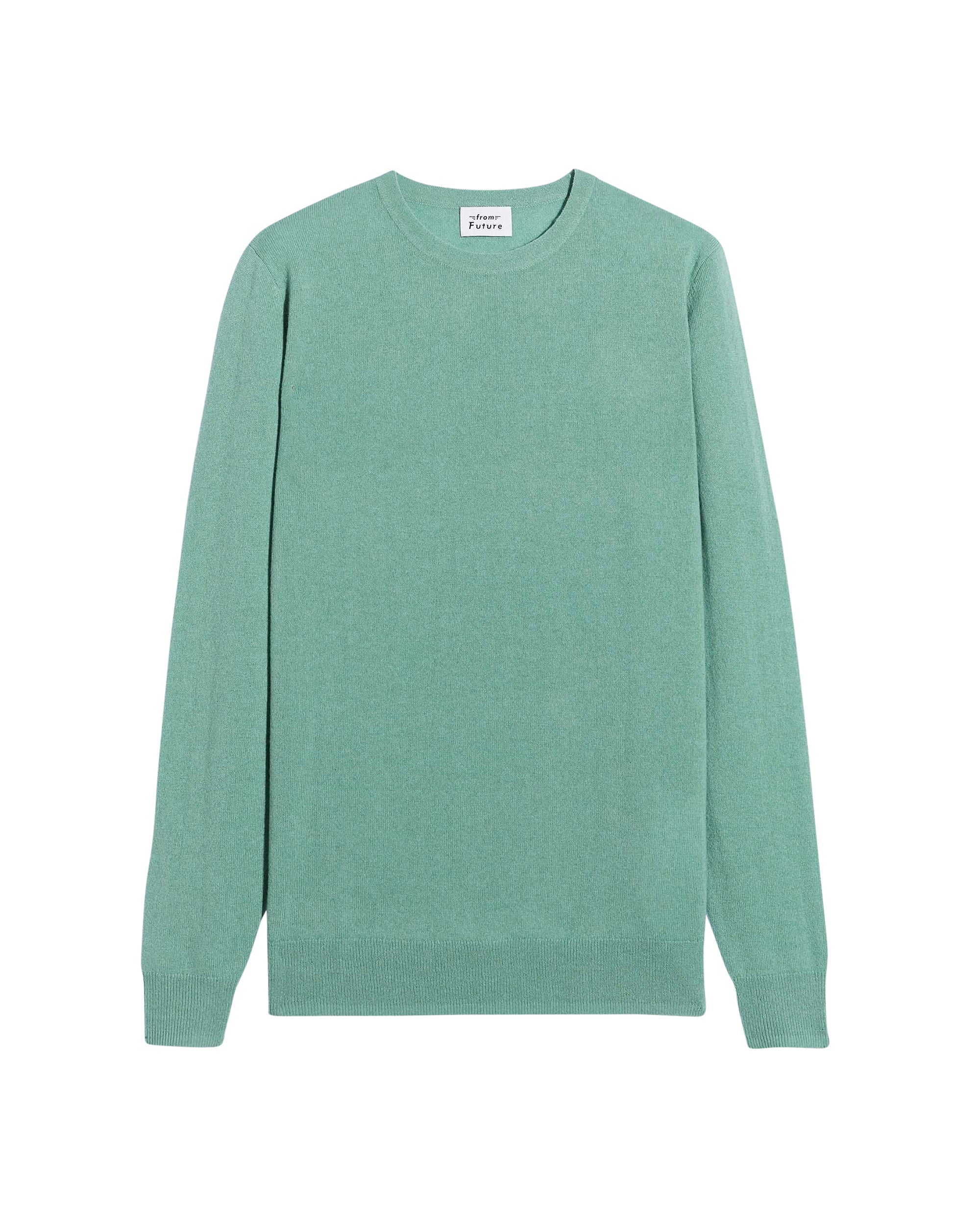 Pull à col rond fin en cachemire - Frozen Green