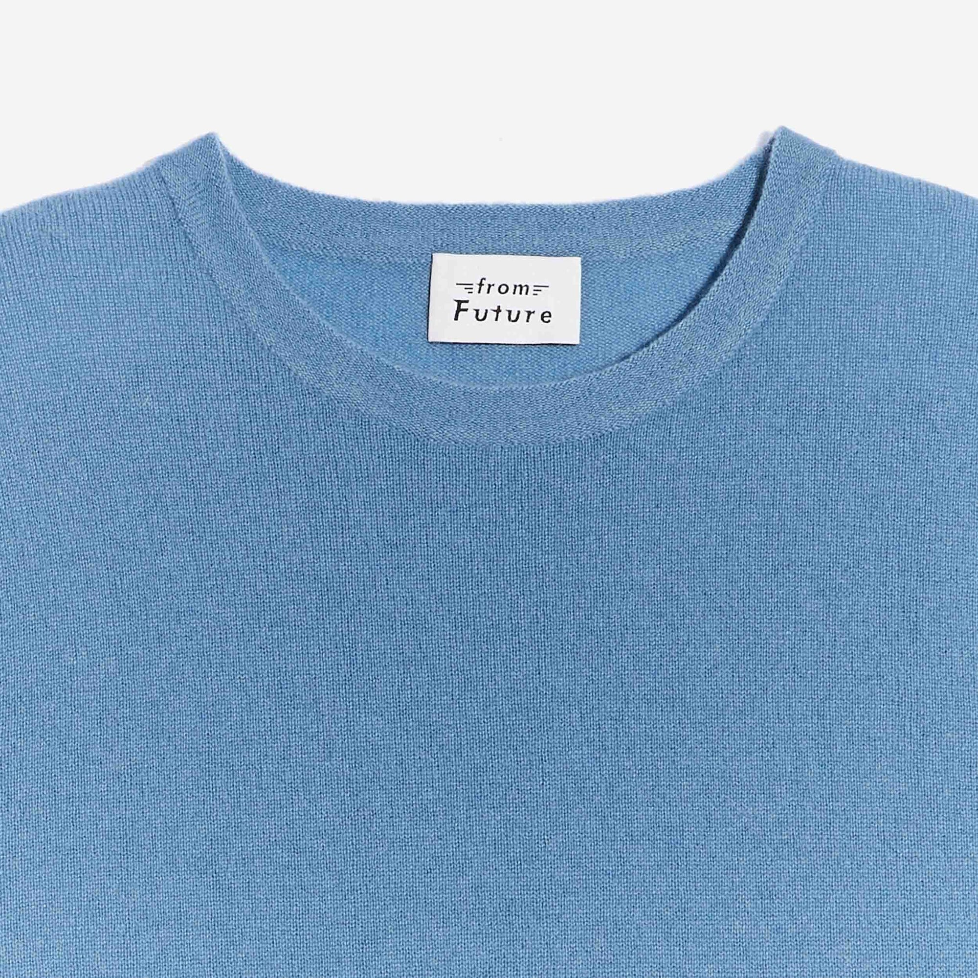 Pull à col rond fin en cachemire - Pastel Blue