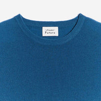 Pull à col rond fin en cachemire - Petrol Blue