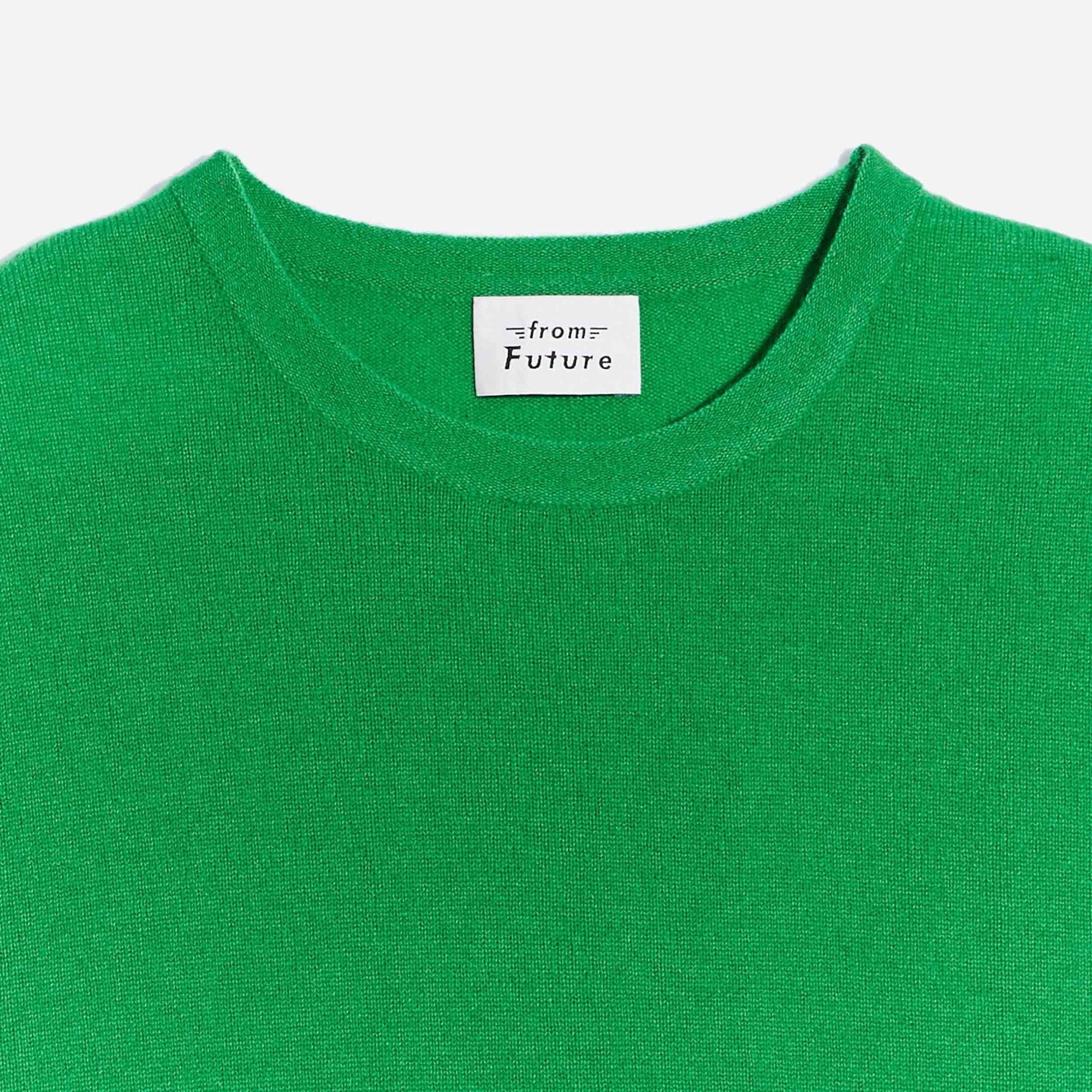 Pull à col rond fin en cachemire - Summer Green