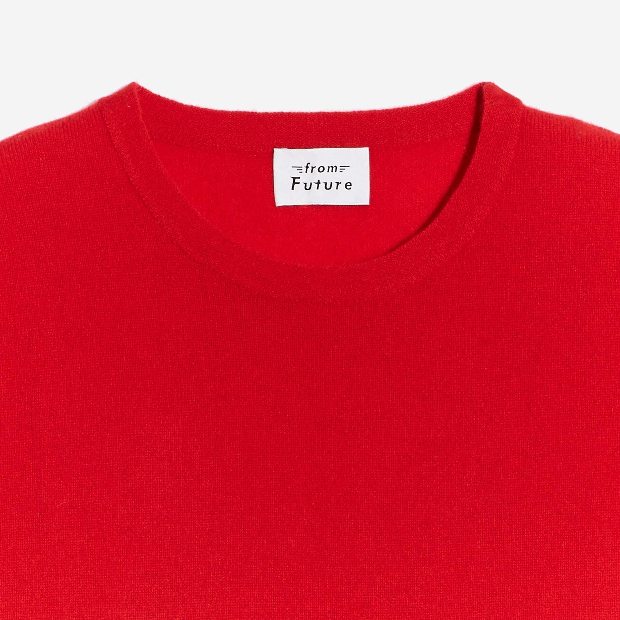 Pull à col rond fin en cachemire - Summer Red
