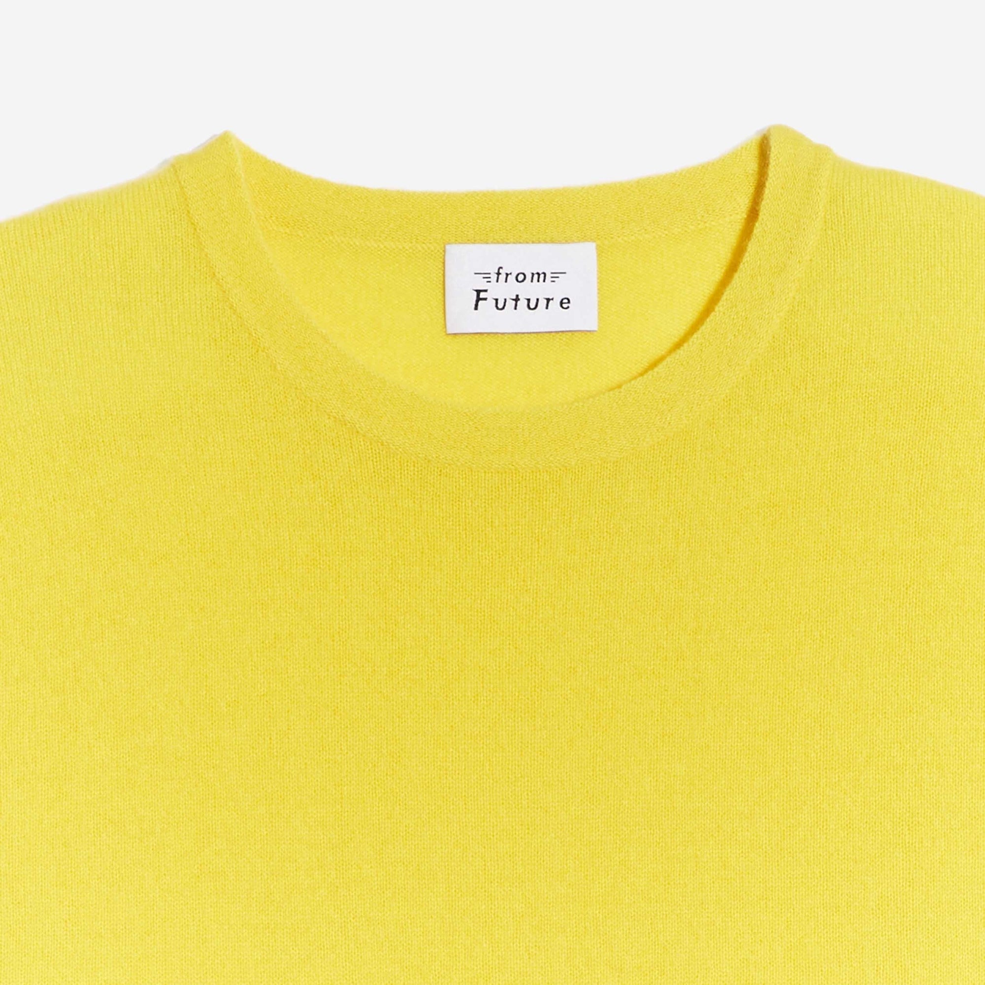 Pull à col rond fin en cachemire - Summer Yellow