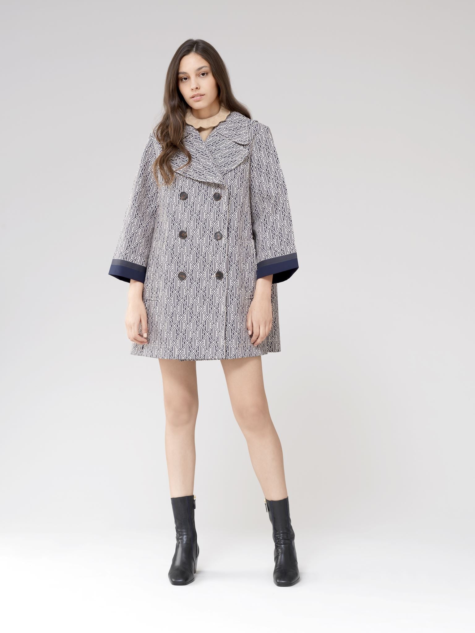 Trench court - Bleu Blanc