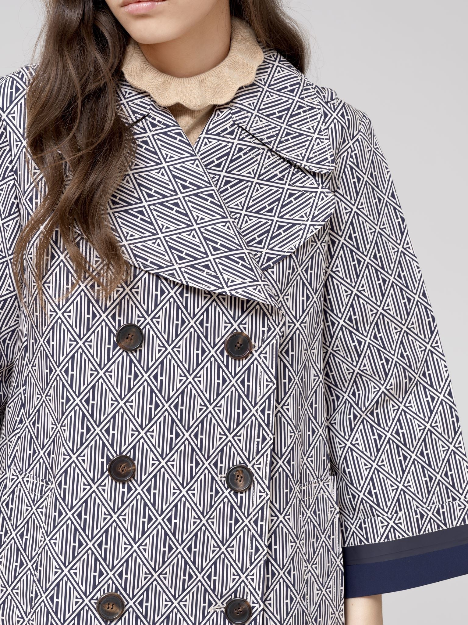 Trench court - Bleu Blanc
