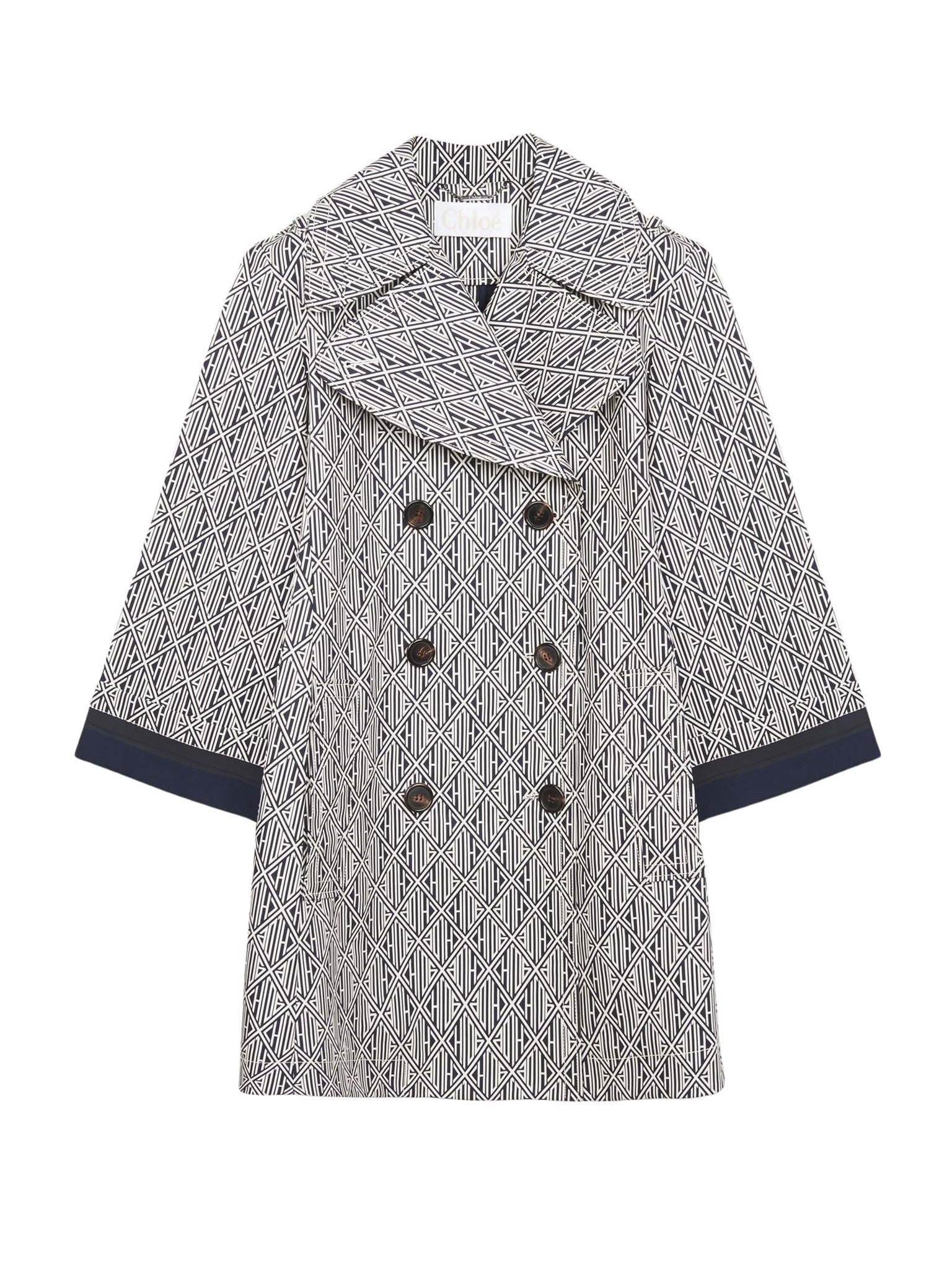 Trench court - Bleu Blanc