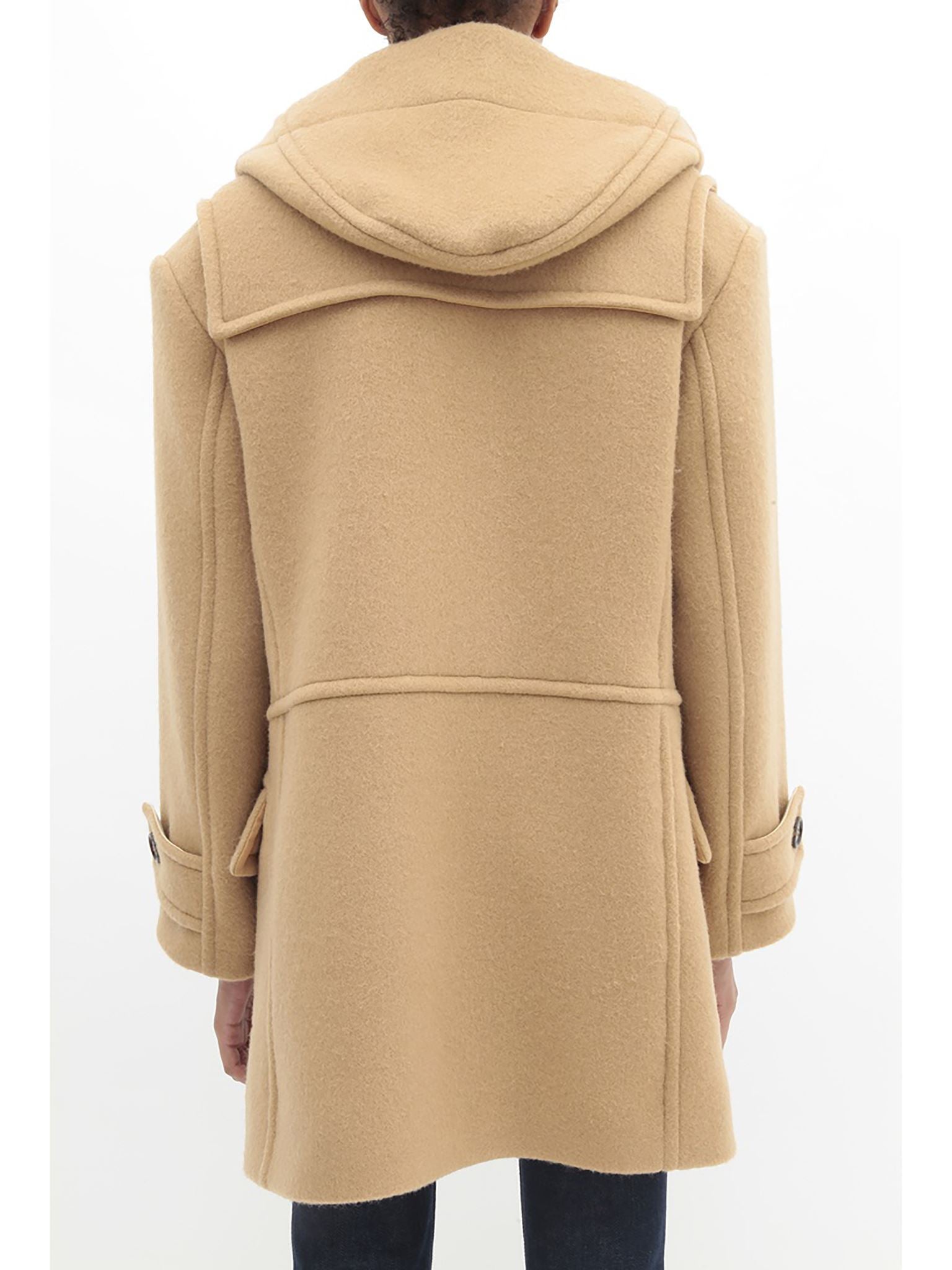 Manteau à capuche mi-long en laine - Café Brun