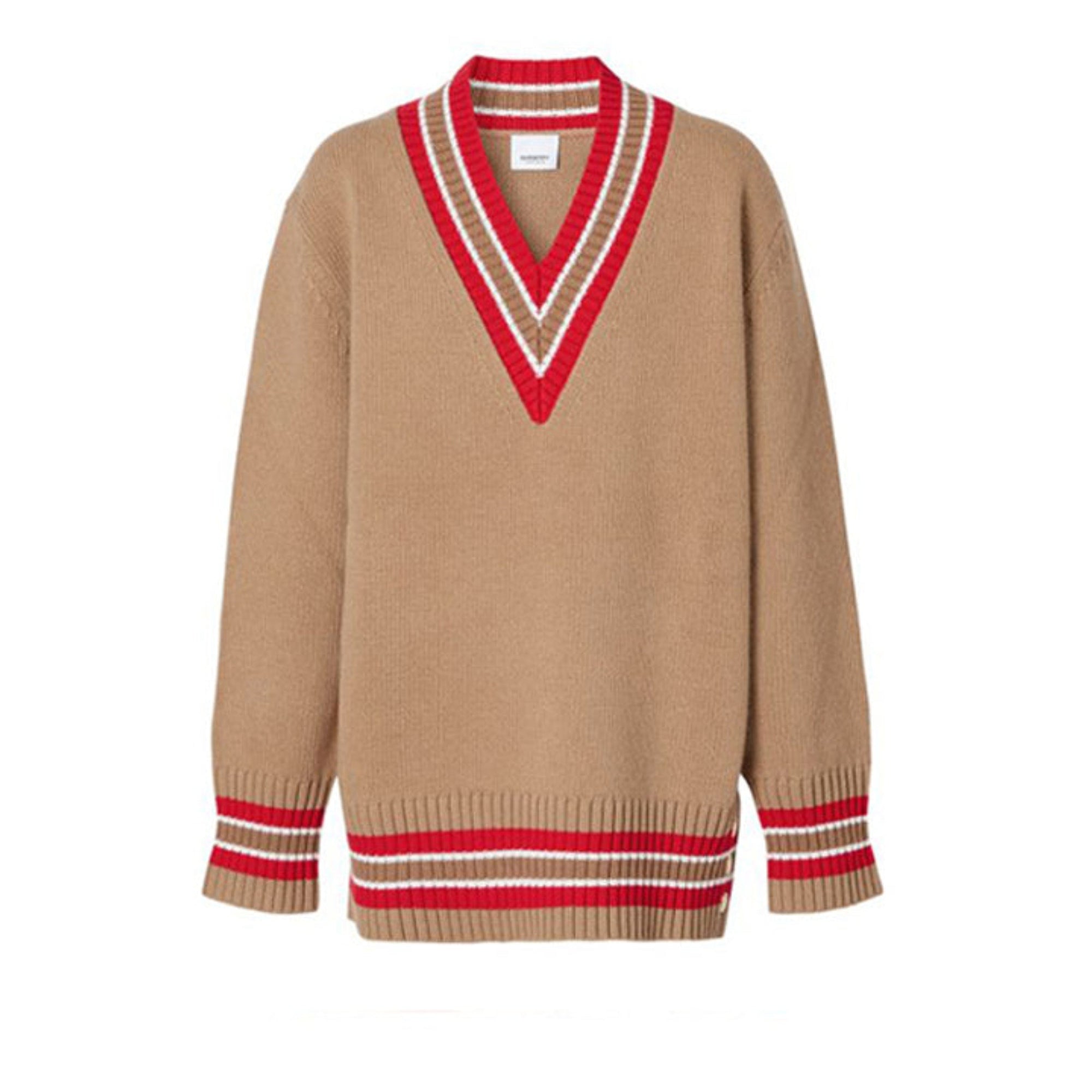 Pull de cricket oversize en laine - Camel