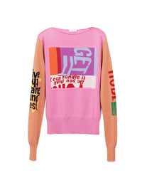 Pull col bateau Corita Kent en laine - Pink Sorbet