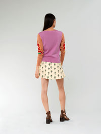 Pull col bateau Corita Kent en laine - Pink Sorbet
