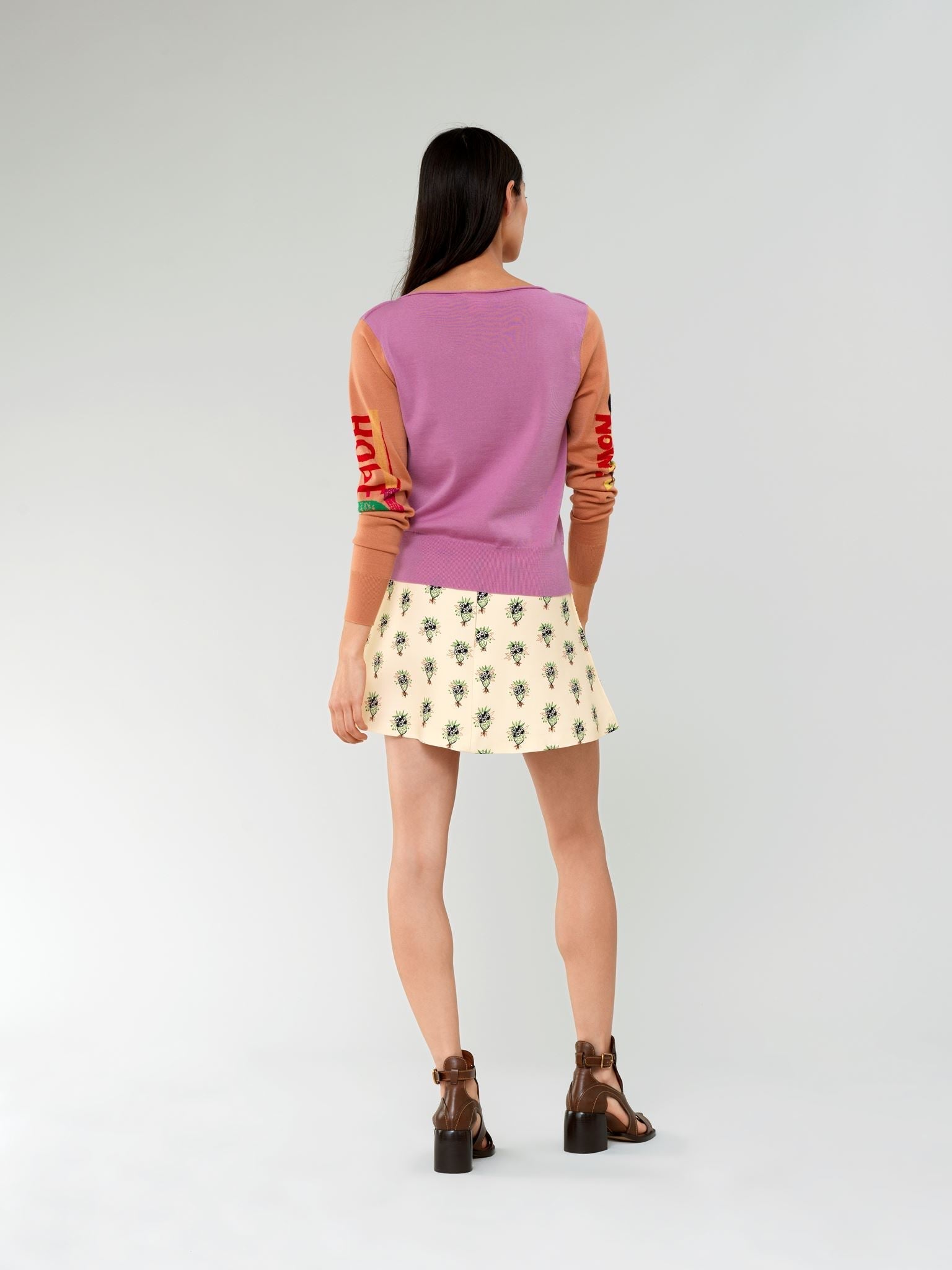 Pull col bateau Corita Kent en laine - Pink Sorbet