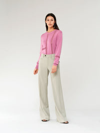 Pull col rond en soie - Joyeux Rose
