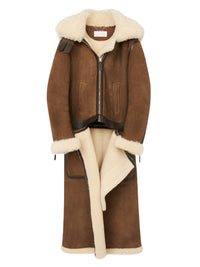 Manteau aviateur convertible en peau lainée - True Brown