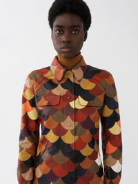 Veste chemise en patchwork de cuir - True Brown