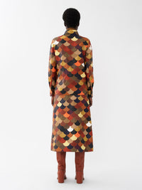 Veste chemise en patchwork de cuir - True Brown