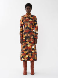 Veste chemise en patchwork de cuir - True Brown
