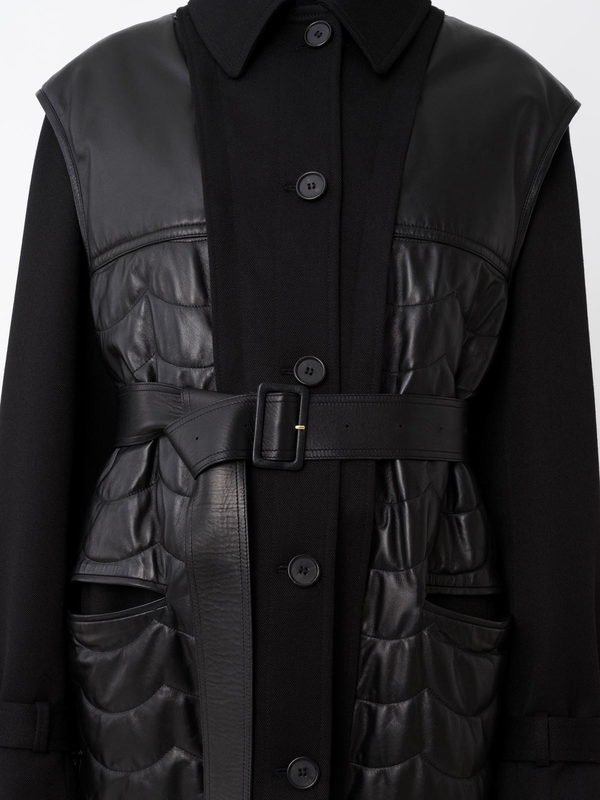 Trench avec gilet détachable en laine - Black