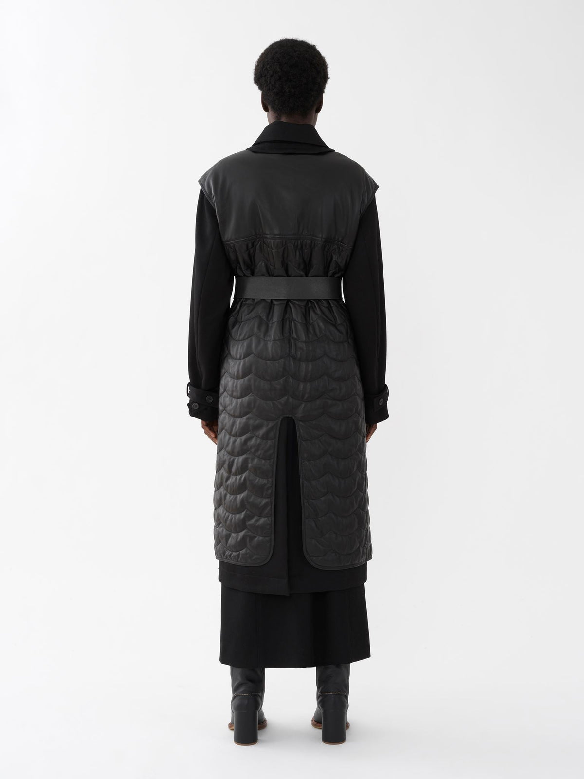 Trench avec gilet détachable en laine - Black