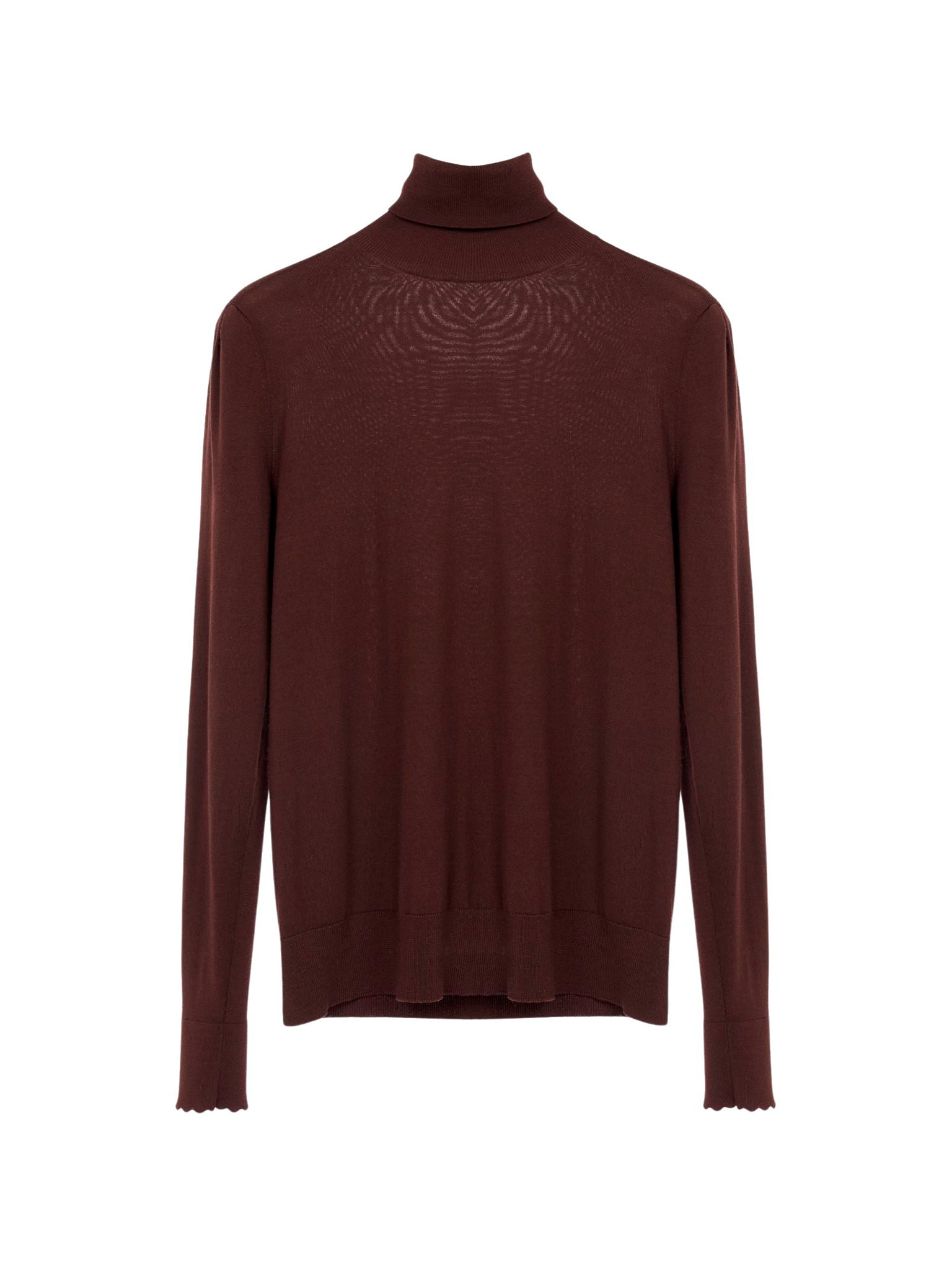 Pull à col roulé en laine - Chocolat Brun