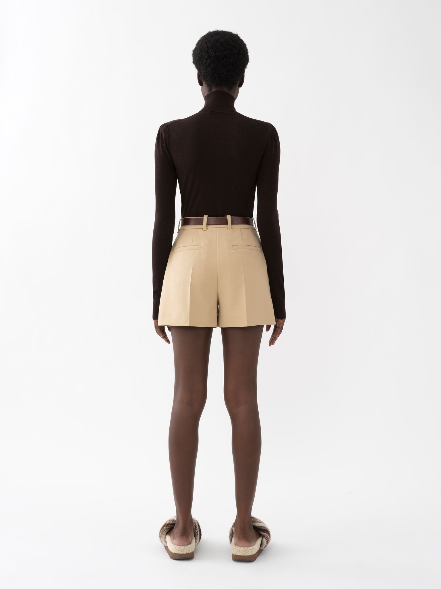 Pull à col roulé en laine - Chocolat Brun