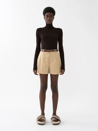 Pull à col roulé en laine - Chocolat Brun