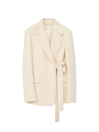 Veste blazer en twill de laine - Seedpearl Beige