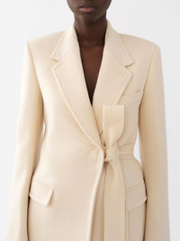 Veste blazer en twill de laine - Seedpearl Beige