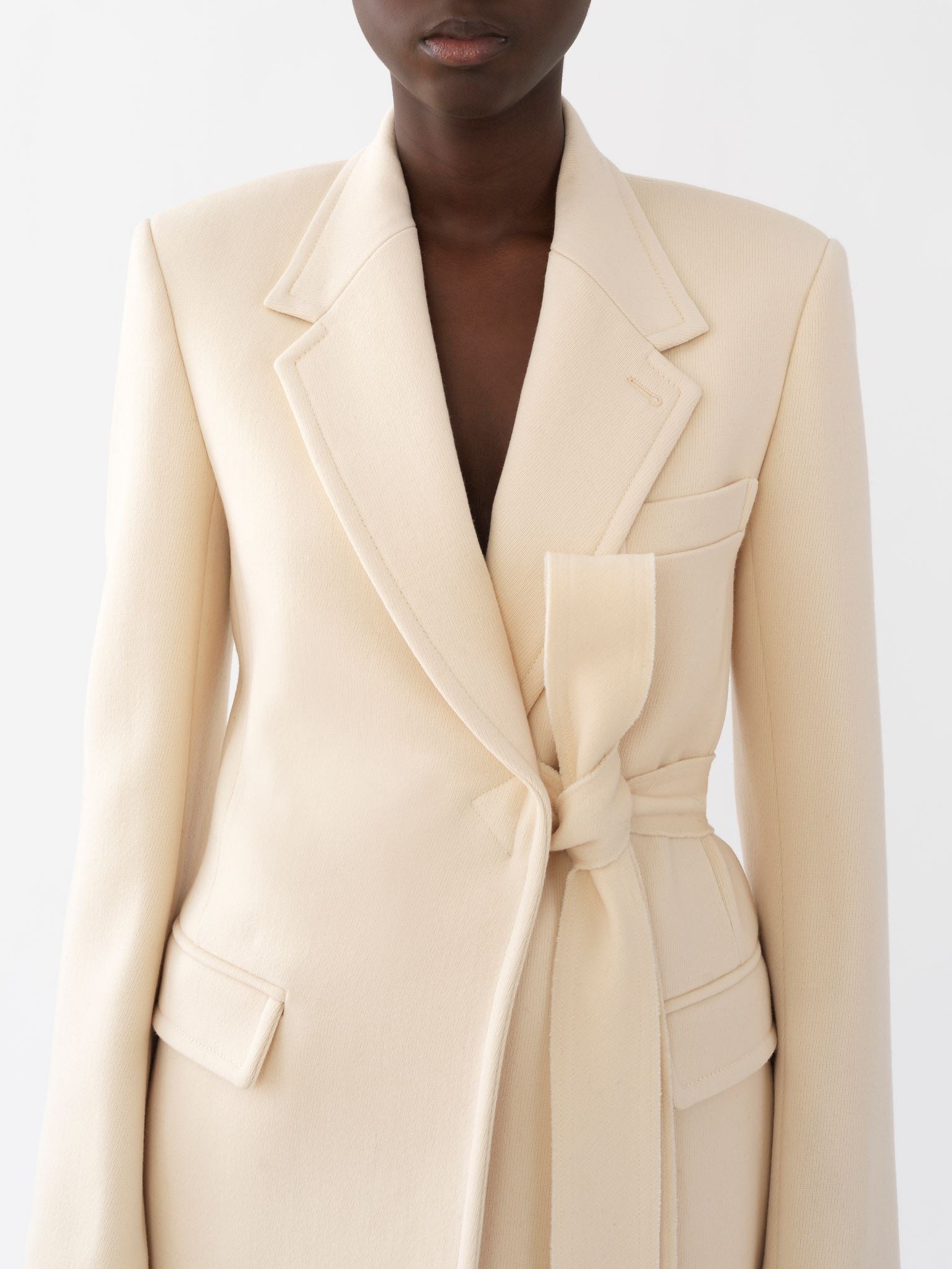 Veste blazer en twill de laine - Seedpearl Beige