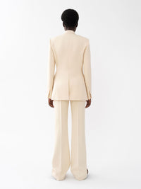 Veste blazer en twill de laine - Seedpearl Beige