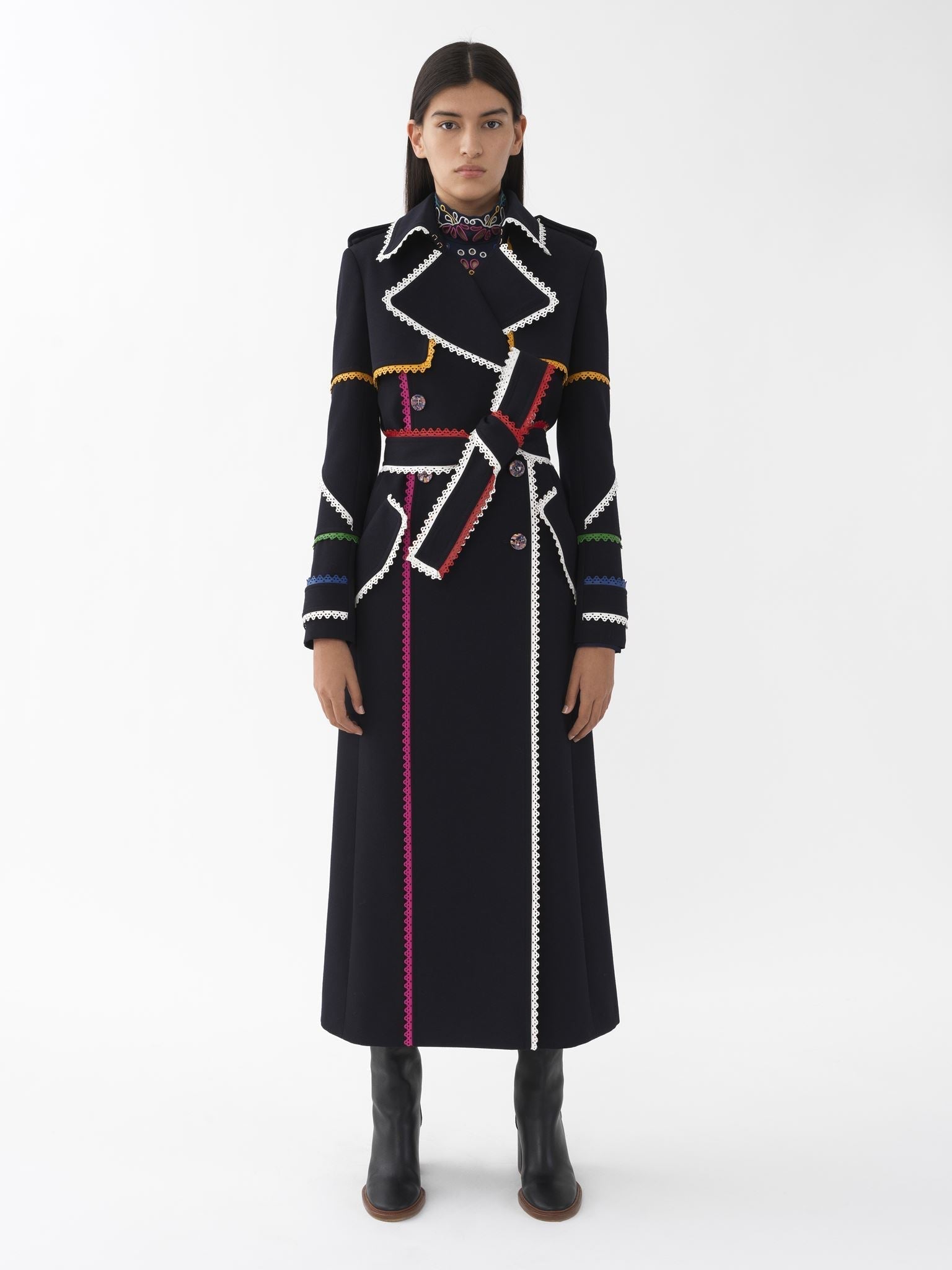 Manteau en gabardine de laine - Ink Navy