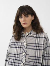 Veste chemise oversize - White & Blue