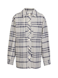 Veste chemise oversize - White & Blue