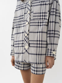 Veste chemise oversize - White & Blue
