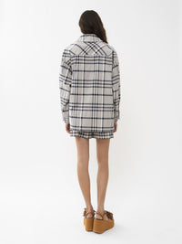 Veste chemise oversize - White & Blue