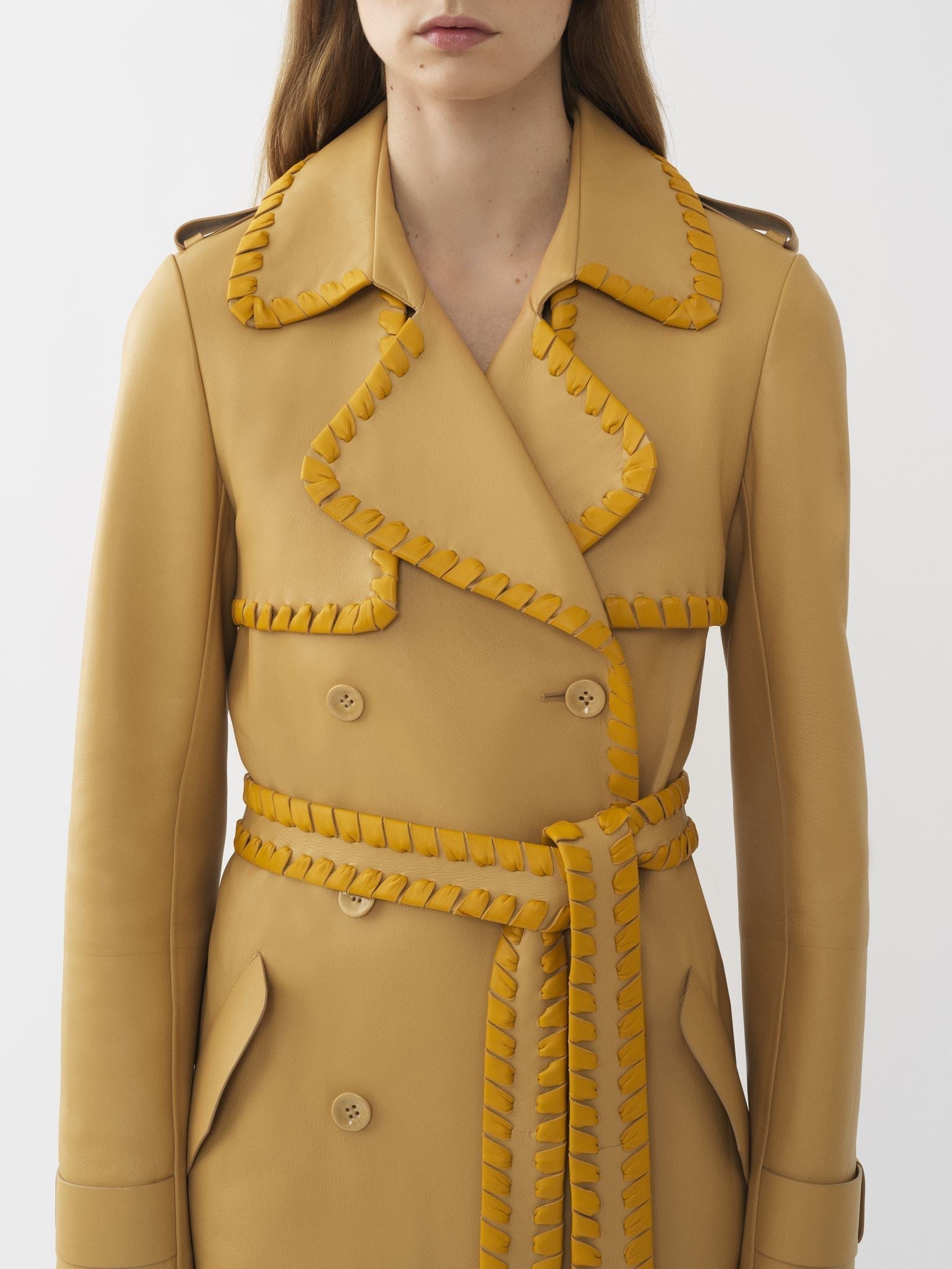 Trench long en cuir - Soleil de Septembre