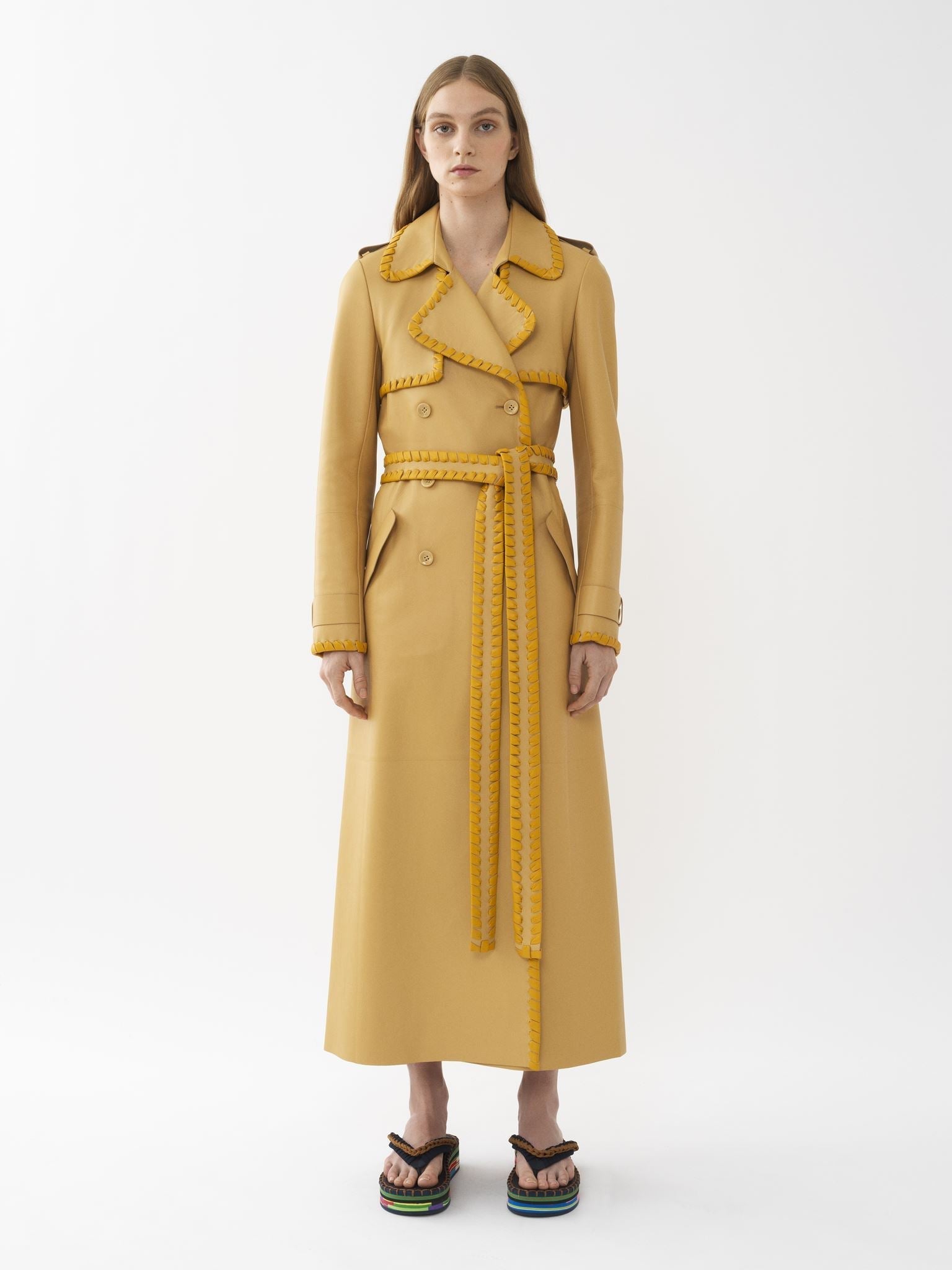 Trench long en cuir - Soleil de Septembre