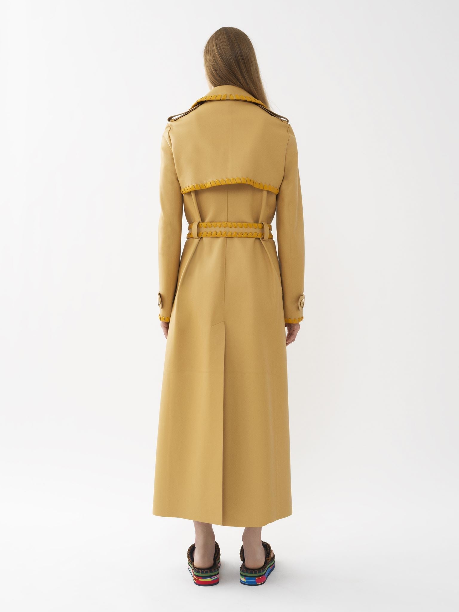 Trench long en cuir - Soleil de Septembre