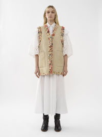 Gilet sans manches en cuir - Multicolor Blanc