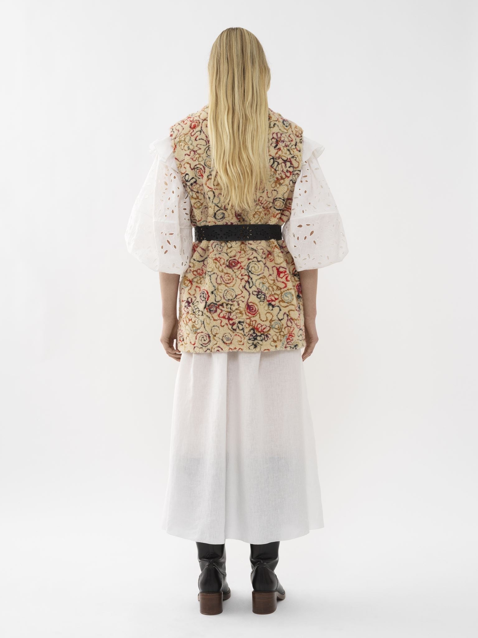 Gilet sans manches en cuir - Multicolor Blanc