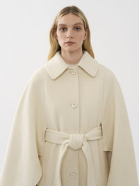 Cape longue en cachemire - Dusty White