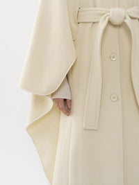 Cape longue en cachemire - Dusty White