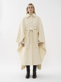Cape longue en cachemire - Dusty White