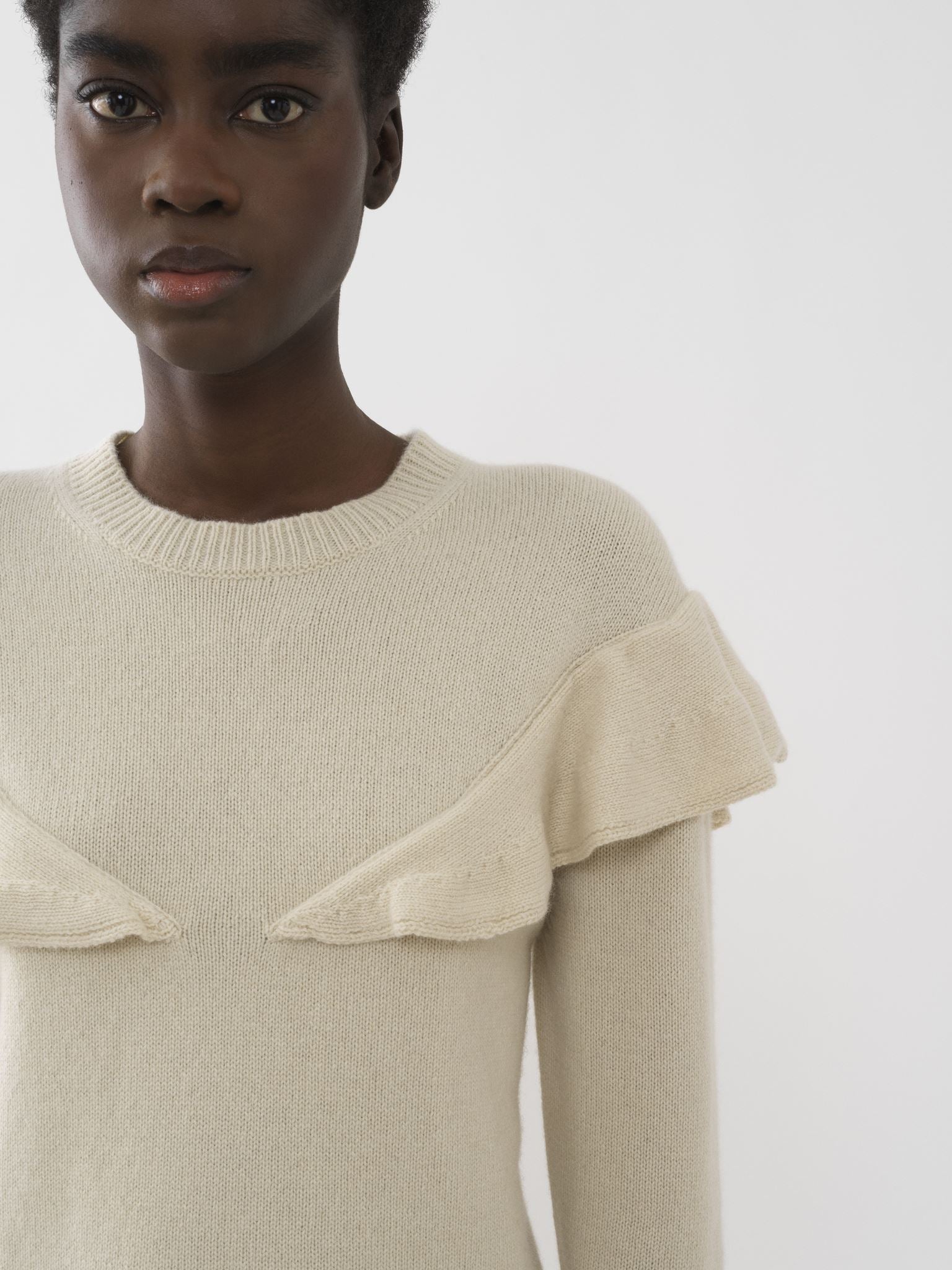 Pull volanté en cachemire - White Powder