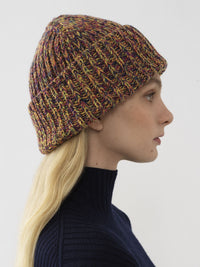 Bonnet chiné en cachemire - Multicolor