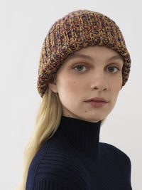 Bonnet chiné en cachemire - Multicolor