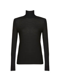 Pull col roulé en laine - Black