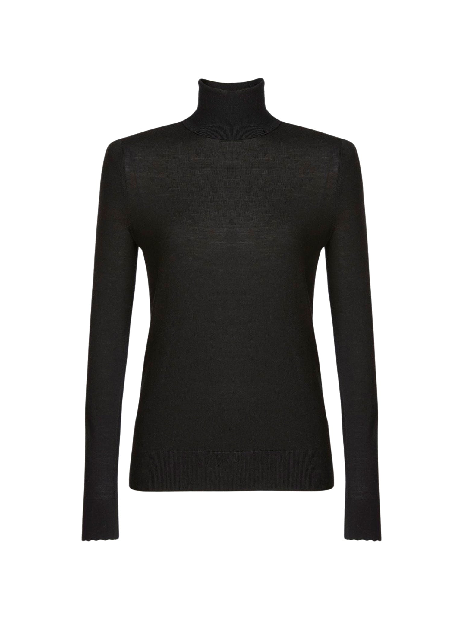 Pull col roulé en laine - Black