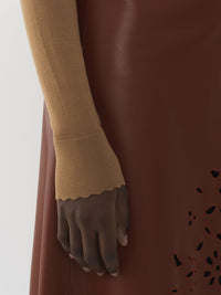 Pull col roulé en laine - Worn Brown