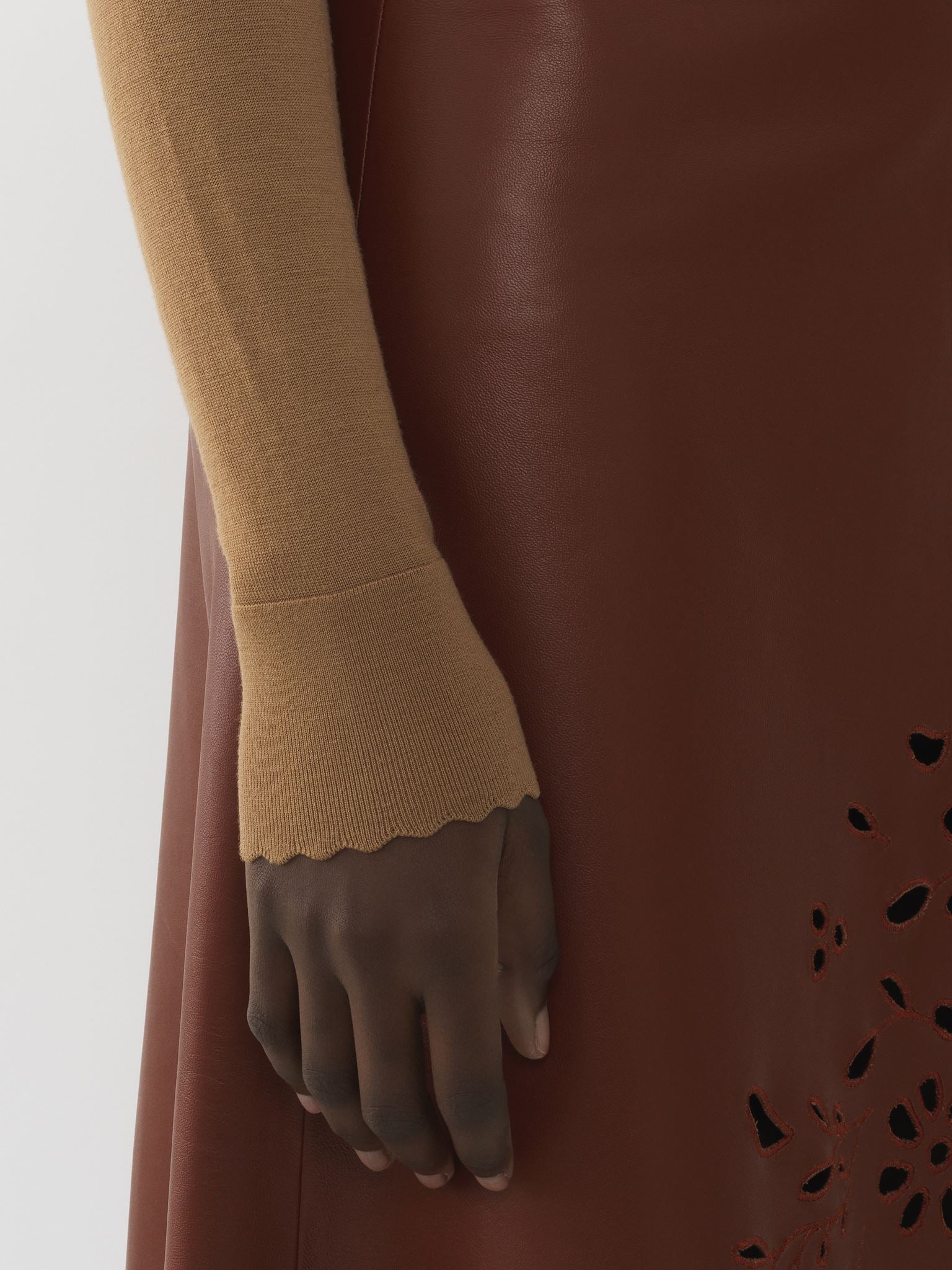 Pull col roulé en laine - Worn Brown